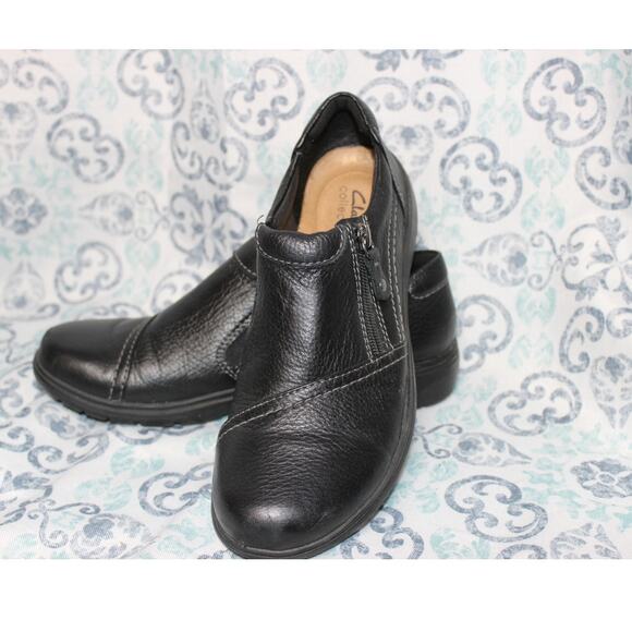 Clarks Shoes - Clarks Black Leather Sneakers